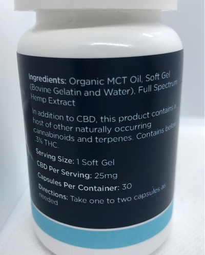 Soft Gels - Full Spectrum Hemp Extract (25mg CBD)