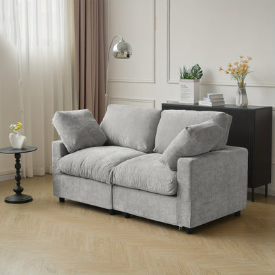 67" Modern Modular Sectional Sofa - Black Cloud Sofa with Washable Removable Cushions & Deep Seat, Plush Foam-Filled Upholstery, Spacious L-Shaped or Straight Configurations, Frame & Easy-Clean Fabric for Living Room, Apartme