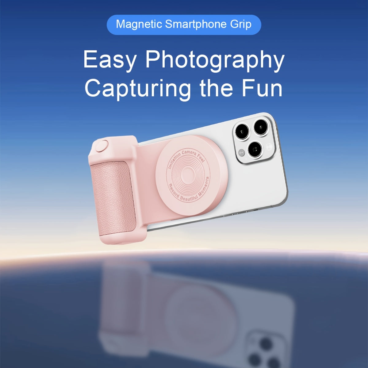 Magnetic Phone Camera Grip Holder, Portable Self Camera Handle, Ergonomic Design, Suitable for iPhone for samsung Android Phones to Vlog Photo and Video Shooting