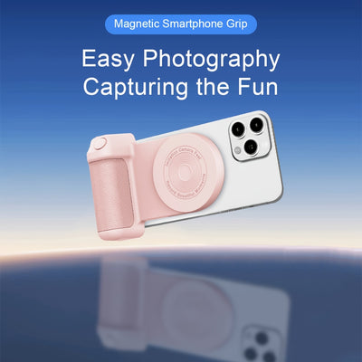 Magnetic Phone Camera Grip Holder, Portable Self Camera Handle, Ergonomic Design, Suitable for iPhone for samsung Android Phones to Vlog Photo and Video Shooting