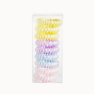 9 Pcs Spiral Hair Ties No Crease, Coil Hair Ties, Phone Cord Hair Ties, Women Ponytail Holder Elastics