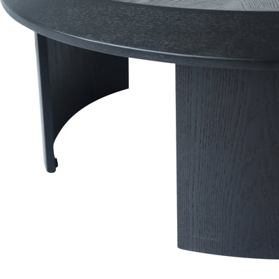 35, 43" Round Nesting Coffee Table Set 2, Mid Century Modern CoffeeTable Round Coffee Table, Walnut & Temper Glass Surface, Round Center Coffee Table for Living Room/Farmhouse/Office/Studio, Living Room Decor, Farmhouse Style