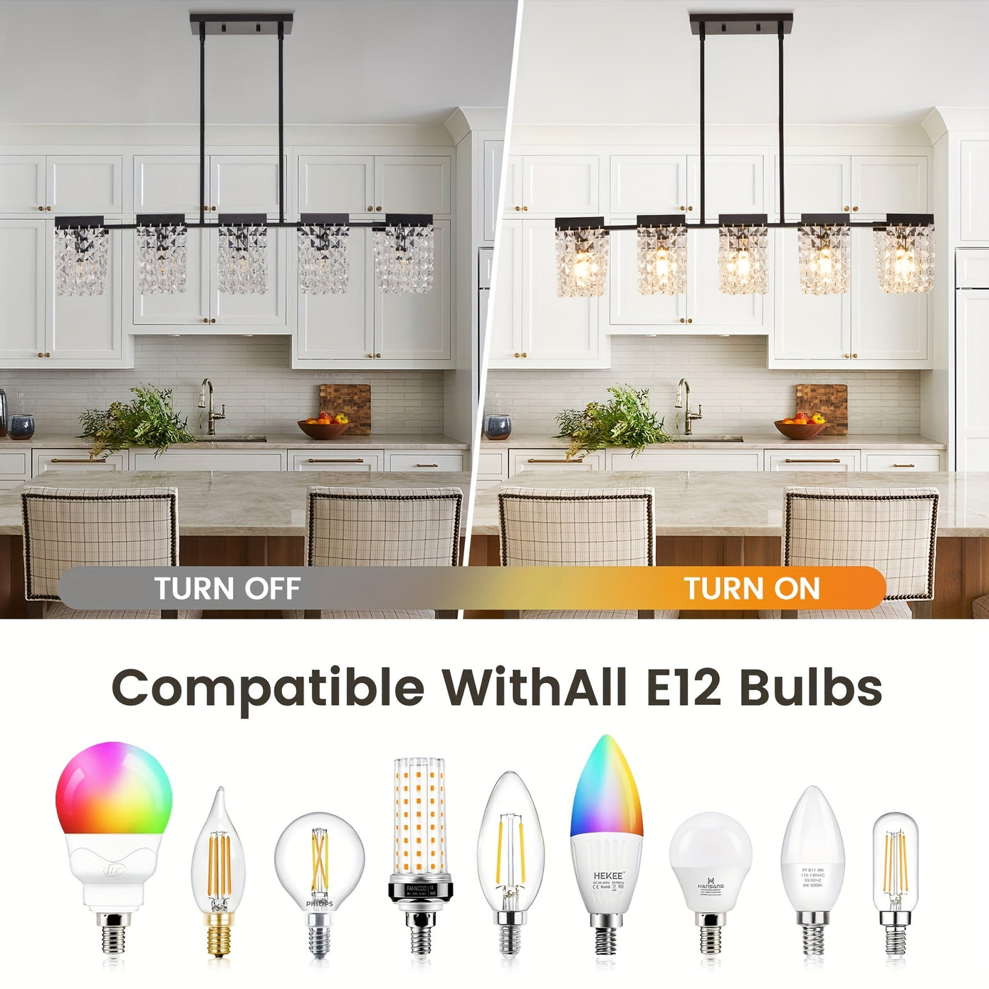 36" 5-Light Crystal Chandeliers For Dining Room, Modern Dining Room Light Fixture, Farmhouse Kitchen Island Lighting, Vintage Hanging Pendant Lights, Dining Chandelier Over Table