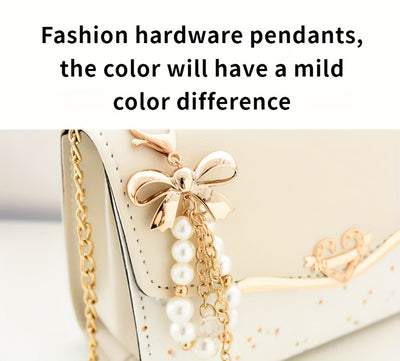 Elegant Korean Fashion Crossbody Bag with Sequins, Lightweight Polyester-Lined Handbag with Metal Chain, Versatile for Daily Use & Travel, Ideal for Birthday, Thanksgiving, Halloween, Christmas Gifts
