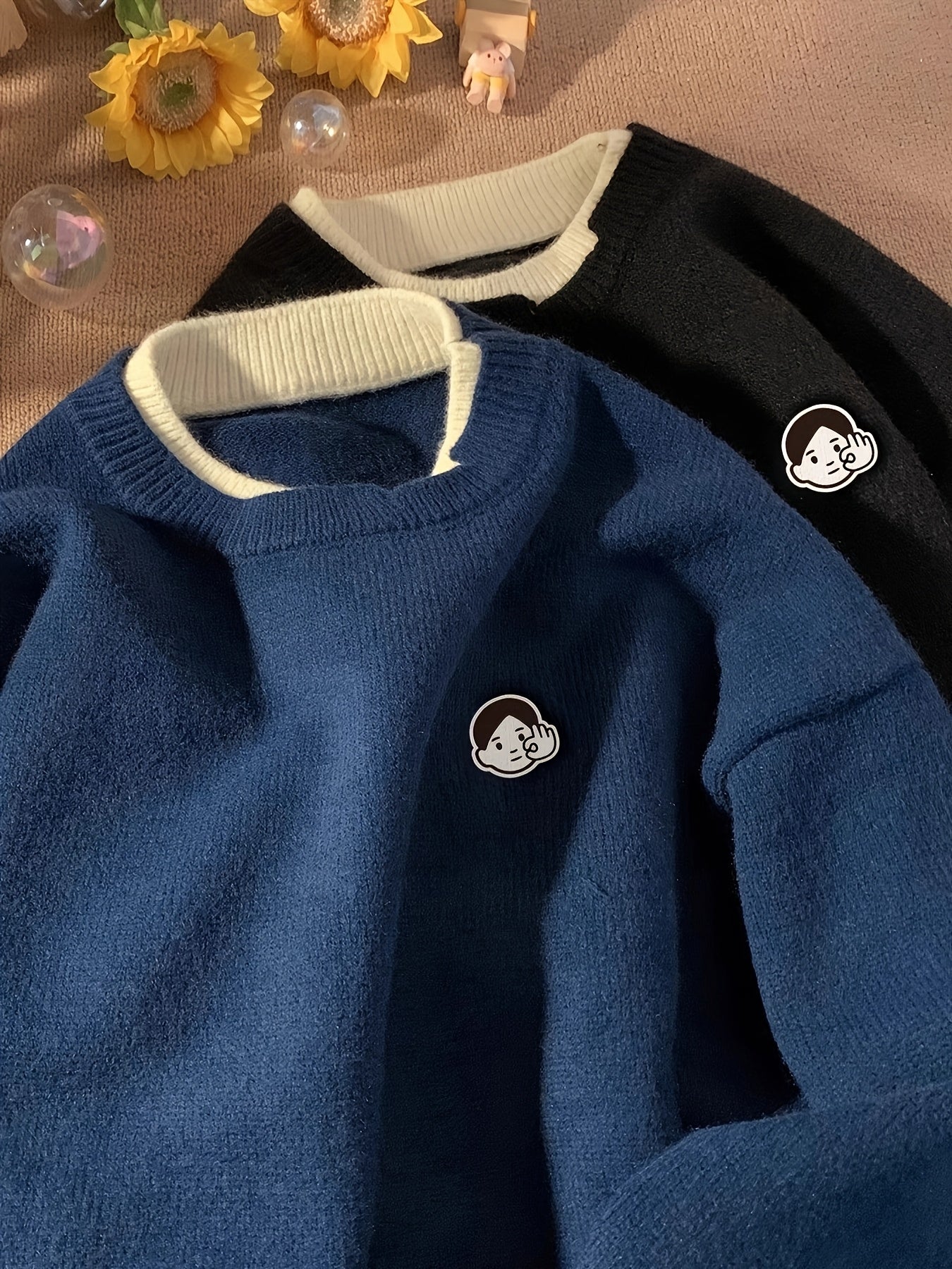 Japanese-Style Two-Piece Sweater for Men, Knitted for Autumn And Winter, Suitable As an Inner Layer for Winter Wear.