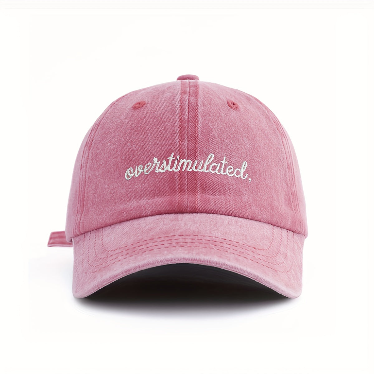 "Overstimulated" Embroidered Letter Baseball Cap