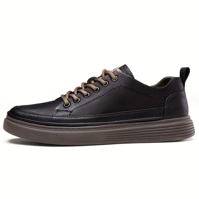 [Casual Style] Men's All-Season Casual Loafers - Stylish British & Korean Inspired Slip-On Shoes with Lace-Up Option, Versatile for Business and Leisure, Durable Rubber Sole, PU Upper, Casual Attire|Modern Casual Shoes|Durabl