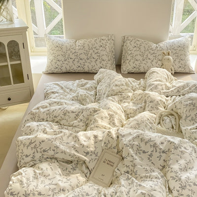 [Soft Duvet Cover] 3pcs Korean-Style Reversible Duvet Cover Set | 1 Duvet Cover + 2 Pillowcases, Soft, Breathable, Charmingly Minimalistic, Comfortable, AA Side Design, Suitable As Gifts for Valentine's Day, Thanksgiving, Mot