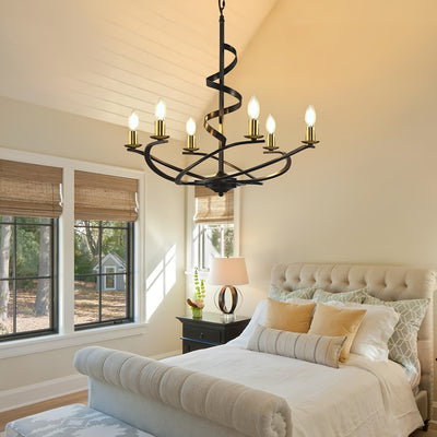 Farmhouse Chandeliers For Dining Room, Industrial Foyer Lighting Fixtures, Modern High Ceiling Hanging Pendant Lights, For Living Room, Bedroom, Kitchen Island, Staircase, Entryway