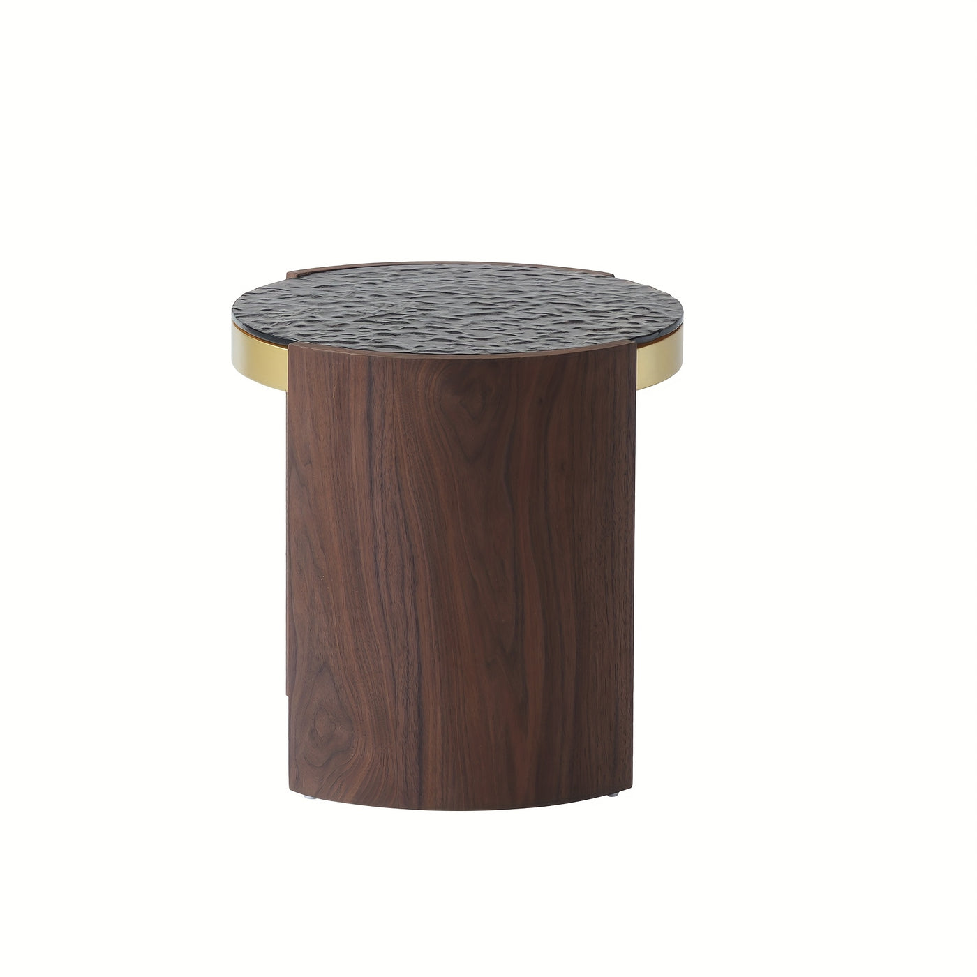 35, 43" Round Nesting Coffee Table Set 2, Mid Century Modern CoffeeTable Round Coffee Table, Walnut & Temper Glass Surface, Round Center Coffee Table for Living Room/Farmhouse/Office/Studio, Living Room Decor, Farmhouse Style