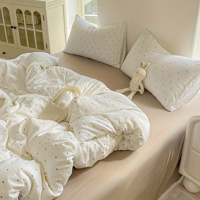 [Soft Duvet Cover] 3pcs Korean-Style Reversible Duvet Cover Set | 1 Duvet Cover + 2 Pillowcases, Soft, Breathable, Charmingly Minimalistic, Comfortable, AA Side Design, Suitable As Gifts for Valentine's Day, Thanksgiving, Mot