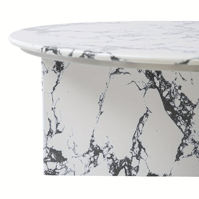 33.5" Marble Round Coffee Tables For Living Room, Center Table For Waiting Area, Space-Saving Coffee Table For Living Room
