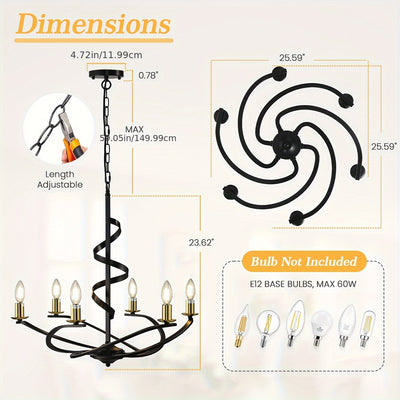 Farmhouse Chandeliers For Dining Room, Industrial Foyer Lighting Fixtures, Modern High Ceiling Hanging Pendant Lights, For Living Room, Bedroom, Kitchen Island, Staircase, Entryway