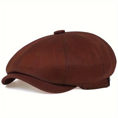 Men&Apos;S Retro Herringbone Flat Cap - Black Casual Beret with Vintage Style, Knitted Polyester, Perfect for Valentine&Apos;S Day, Everyday Headwear | Vintage Flat Cap | Knitted Texture
