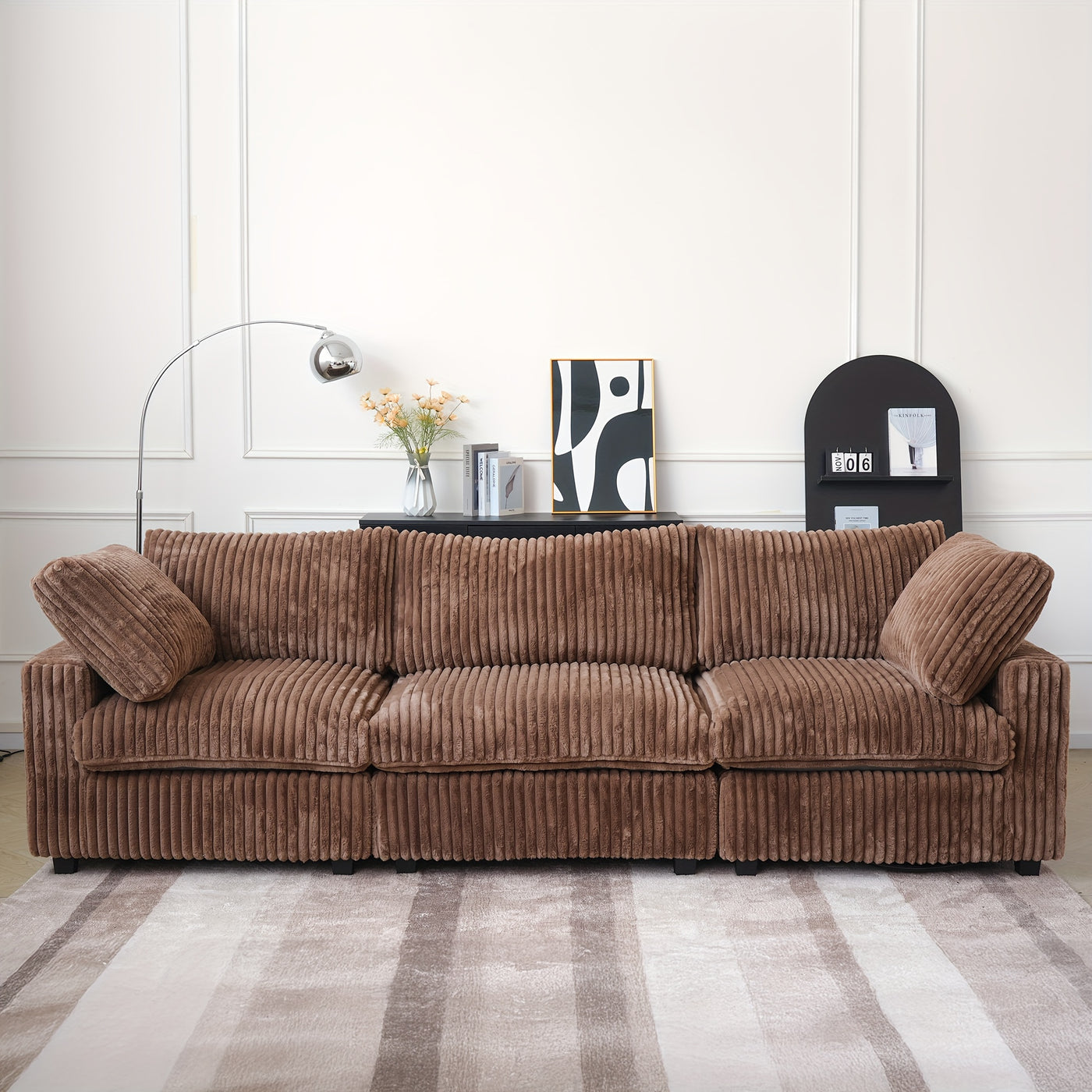 Extra Large 118" Modern Modular Sectional Sofa - L-Shaped Sectional with Chaise Lounge, Plush Cushions & Washable/Replaceable Cover - Modular Sofa with Chaise Convertible, Spacious Living Room Couch for Apartments, Houses - E