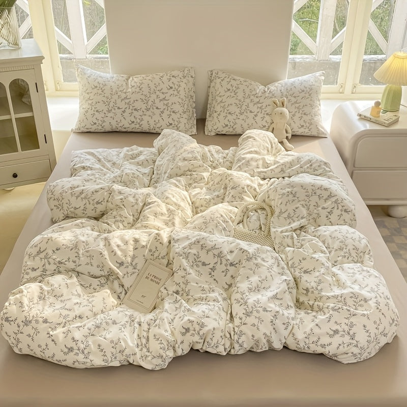 [Soft Duvet Cover] 3pcs Korean-Style Reversible Duvet Cover Set | 1 Duvet Cover + 2 Pillowcases, Soft, Breathable, Charmingly Minimalistic, Comfortable, AA Side Design, Suitable As Gifts for Valentine's Day, Thanksgiving, Mot