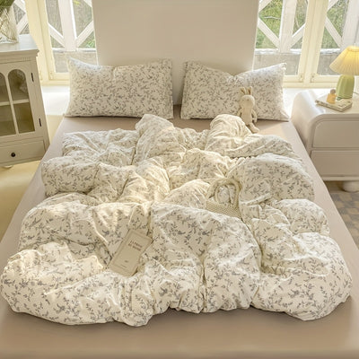 [Soft Duvet Cover] 3pcs Korean-Style Reversible Duvet Cover Set | 1 Duvet Cover + 2 Pillowcases, Soft, Breathable, Charmingly Minimalistic, Comfortable, AA Side Design, Suitable As Gifts for Valentine's Day, Thanksgiving, Mot