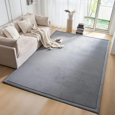 1pc Japanese Tatami Mat, Coral Velvet Mellow Mat, Baby Play Mat For Floor, 1.2 Inch Thick Crawling Rugs, Padded Foam Area Mat For Kids Playroom, Playpen, Nursery, Living Room, Yoga Mat, Non-Slip Backing
