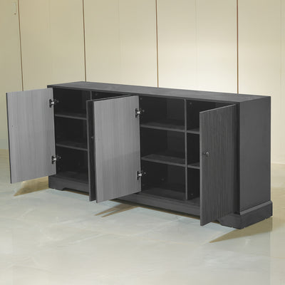 69'' TV Stand with 2 Cabinets for 55-65 Inch TV, Modern TV Console Entertainment Center with Solid Wood Feet, Media Console for Living Room, Bedroom, Black