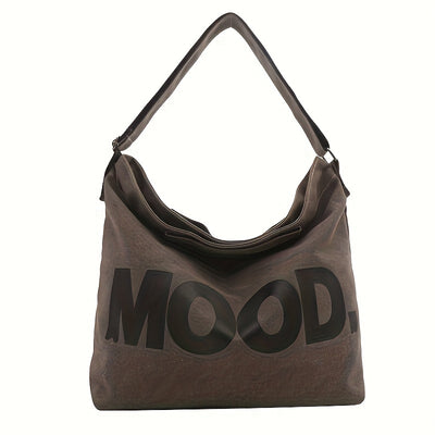 Large-capacity Ins Korean Student Letter Canvas Tote Bag, Simple And Versatile One-shoulder Crossbody
