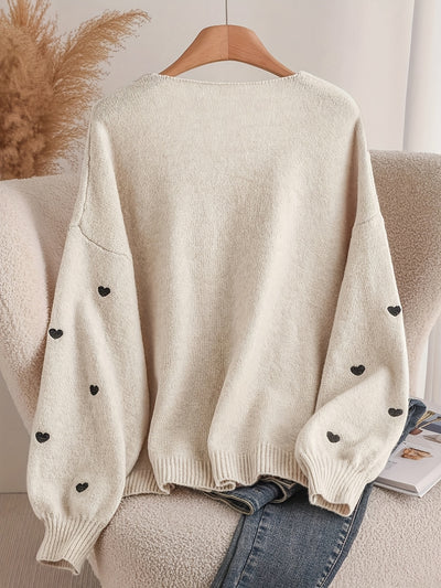 Women'S Soft Pink Sweater - Pastel Pink Cardigan with Front Tie-Waist, Heart Pattern, Boat Neck Longline Blouse for Fall/Winter Layering - Cozy Chic Sweater for Everyday Formal Outfits, Cute Sweaters, Winter Wardrobe, Feminin