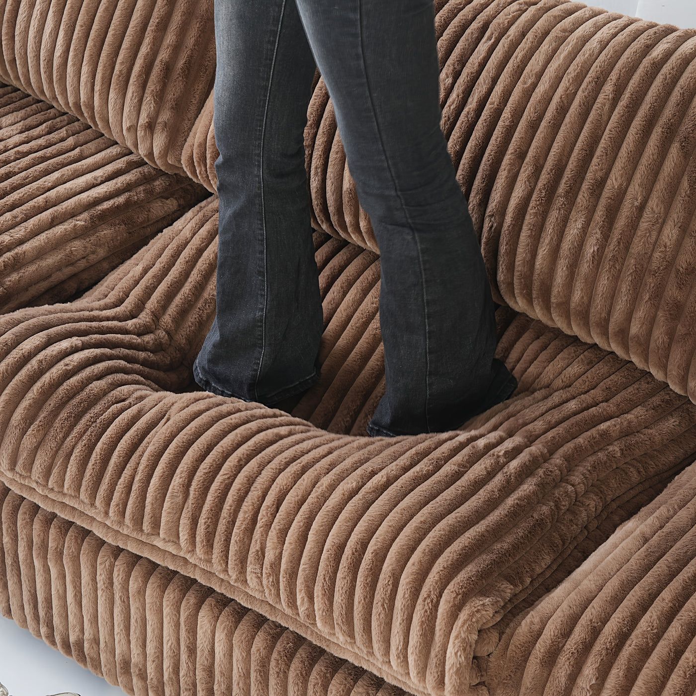 Extra Large 118" Modern Modular Sectional Sofa - L-Shaped Sectional with Chaise Lounge, Plush Cushions & Washable/Replaceable Cover - Modular Sofa with Chaise Convertible, Spacious Living Room Couch for Apartments, Houses - E