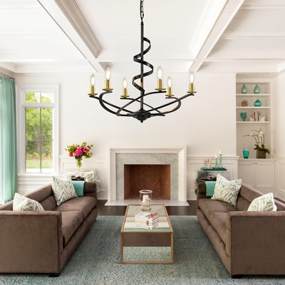 Farmhouse Chandeliers For Dining Room, Industrial Foyer Lighting Fixtures, Modern High Ceiling Hanging Pendant Lights, For Living Room, Bedroom, Kitchen Island, Staircase, Entryway