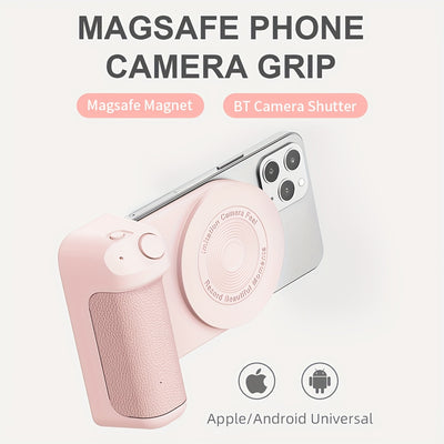Magnetic Phone Camera Grip Holder, Portable Self Camera Handle, Ergonomic Design, Suitable for iPhone for samsung Android Phones to Vlog Photo and Video Shooting