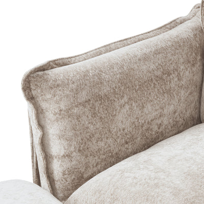 74" Modern Modular Sectional Sofa with Ottoman - Brown Chenille Fabric Cloud Couch, High-Density Foam Cushions & 7.87" Raised Legs, Space-Saving Design for Small Spaces, Easy Assembly, Pet-Friendly & Vacuum-Compatible, Hardwo