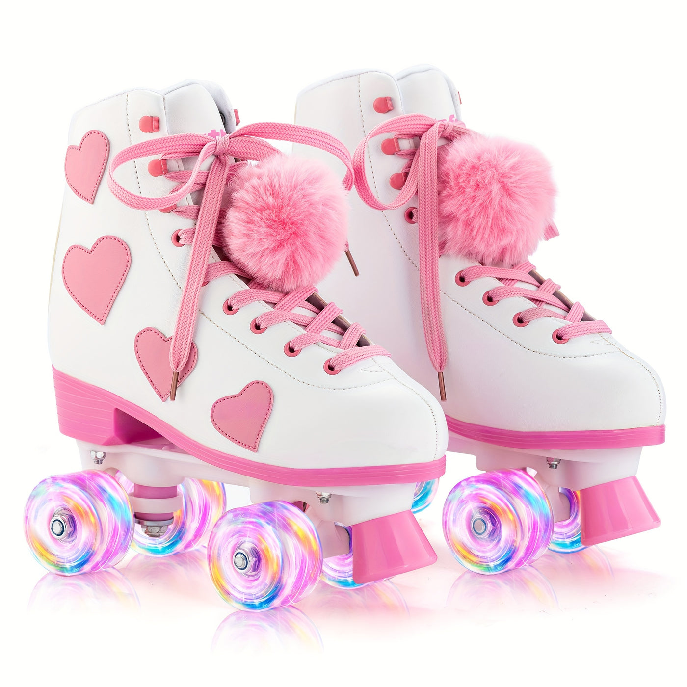 Classic Roller Skates For Women And Girl, High-top PU Leather Roller Skates With Light Up Wheels, The Best Halloween Gift For Roller Skating Beginners
