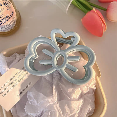 Korean Cute Bowknot Hair Clip Plastic Claw Clip Candy Color Crab Hair Clip