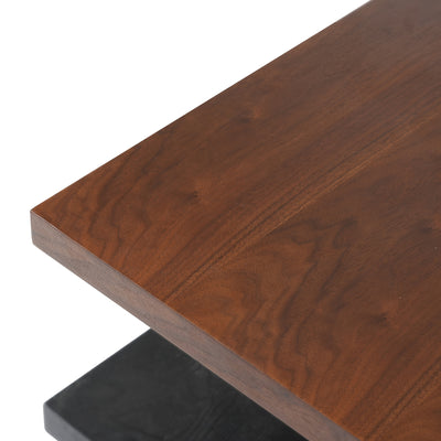 Wood Coffee Table - Mid Century Modern Square Coffee Table With Storage Shelf, 2-Tier Coffee Table Center Table For Living Room Office Apartment, 35.43"