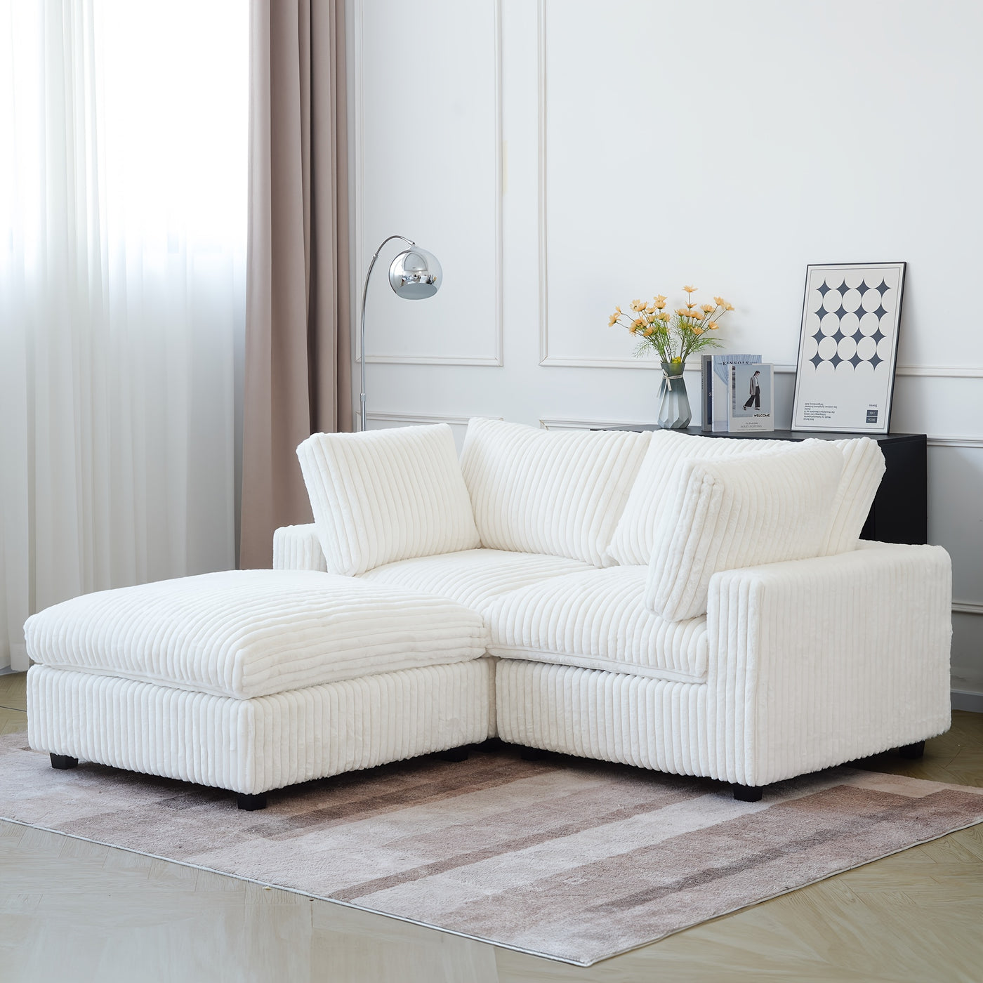 Modern Convertible Sleeper Sectional Sofa - Modular Living Room Couch with Washable Covers, Deep Seat Sleeper Sofa Bed, Space-Saving Design for Apartments, Lofts, Guest Rooms - No Assembly Required, Easy-Clean Fabric Upholste