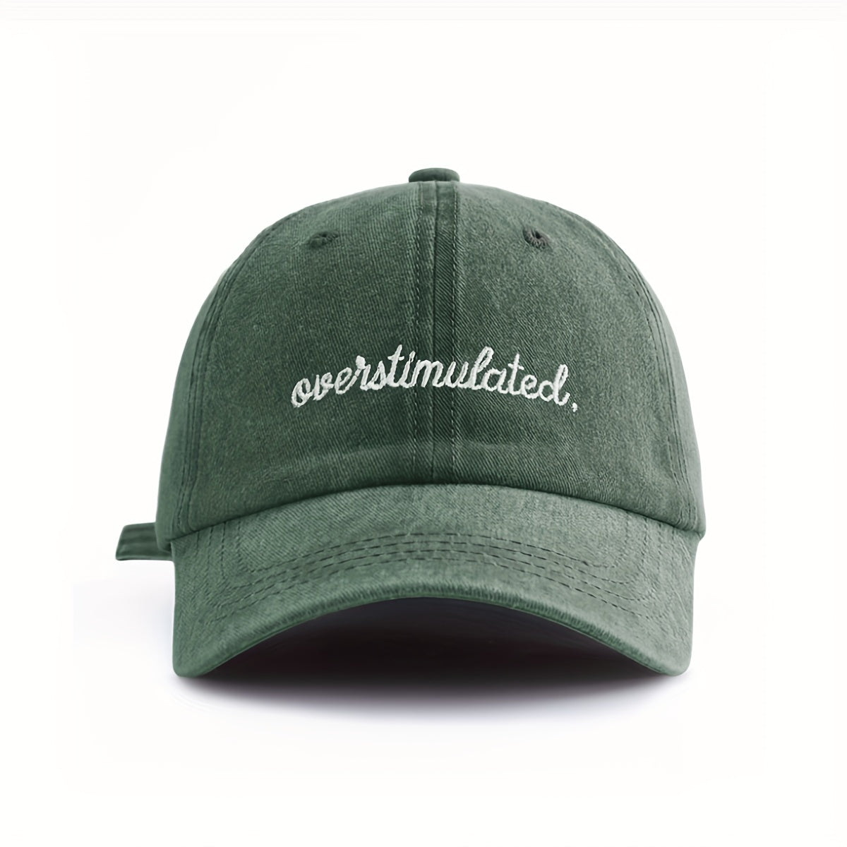 "Overstimulated" Embroidered Letter Baseball Cap