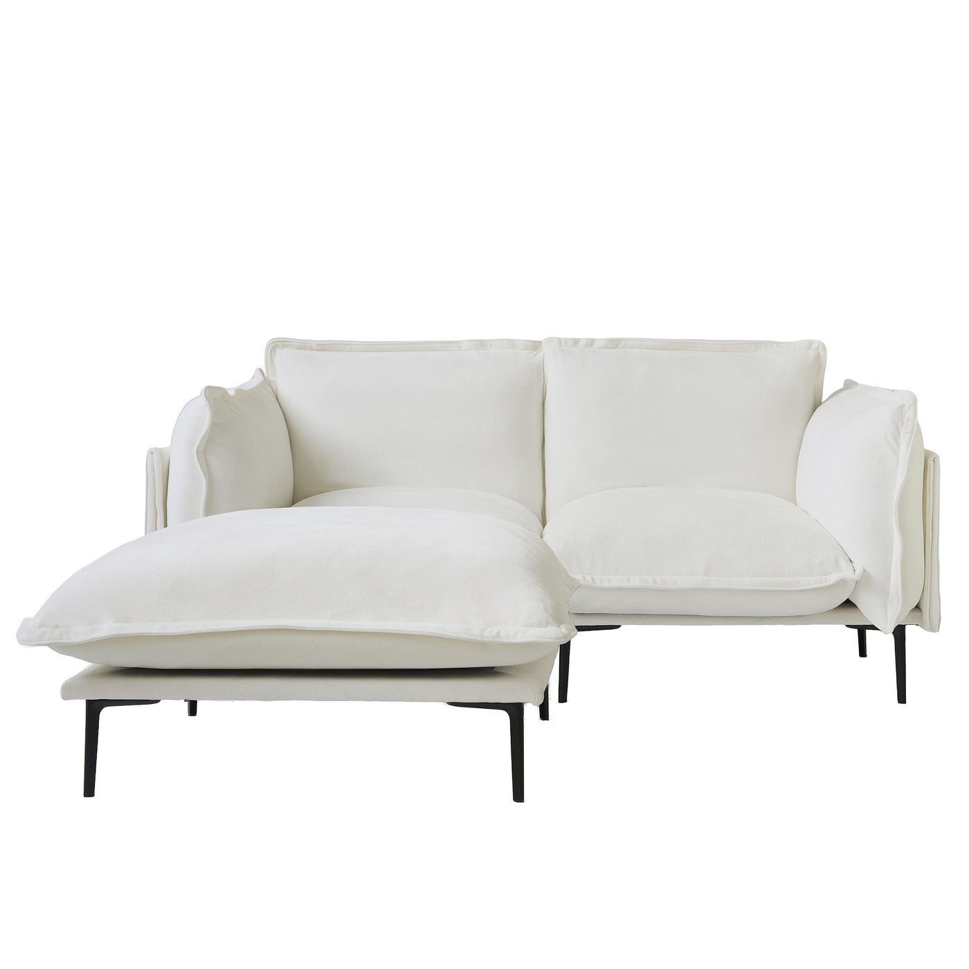 74" Modern Modular Sectional Sofa with Ottoman - Brown Chenille Fabric Cloud Couch, High-Density Foam Cushions & 7.87" Raised Legs, Space-Saving Design for Small Spaces, Easy Assembly, Pet-Friendly & Vacuum-Compatible, Hardwo