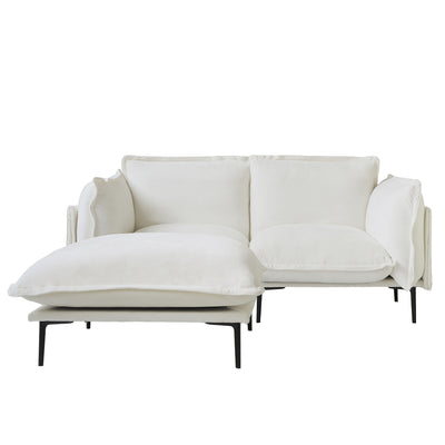 74" Modern Modular Sectional Sofa with Ottoman - Brown Chenille Fabric Cloud Couch, High-Density Foam Cushions & 7.87" Raised Legs, Space-Saving Design for Small Spaces, Easy Assembly, Pet-Friendly & Vacuum-Compatible, Hardwo