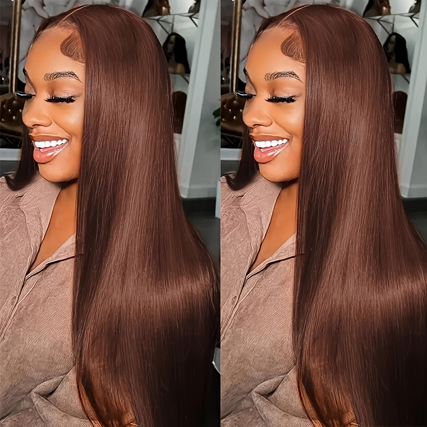 Chocolate Brown #4 Human Hair Wig