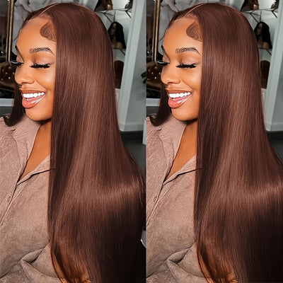 Chocolate Brown #4 Human Hair Wig