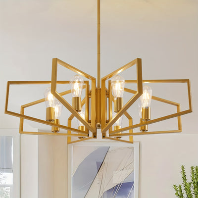 Modern Chandelier, 4Light & 8-Light Farmhouse Dining Room Light Fixture, Modern Industrial Chandelier For Living Room, Bedroom, Foyer, Stairway, Entryway