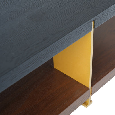 Modern Black Wood Coffee Table with 2-Tier Storage Shelves - Mid-Century Design Center Table for Living Room, Office, or Apartment (47.24" x 15.75" x 13"), Living Room Furniture | Clean Line Furniture | Highdensity Fiberboard