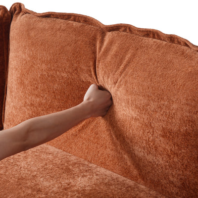 74" Modern Modular Sectional Sofa with Ottoman - Brown Chenille Fabric Cloud Couch, High-Density Foam Cushions & 7.87" Raised Legs, Space-Saving Design for Small Spaces, Easy Assembly, Pet-Friendly & Vacuum-Compatible, Hardwo