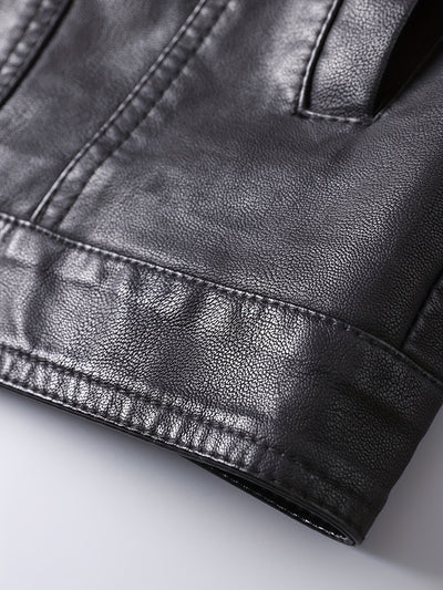 [Compact Size] Men's Slim Fit Jacket - Trendy Korean Style with Fleece Lining, Zipper Closure & Multiple Pockets for Fall and Winter Warmth