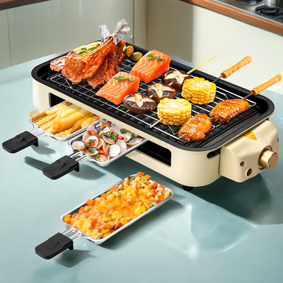 Non-smoking Electric Grill, Indoor Kitchen Grill With Removable Non-stick Pan, Portable Korean Barbecue Grill With Removable Temperature Control, 1500W