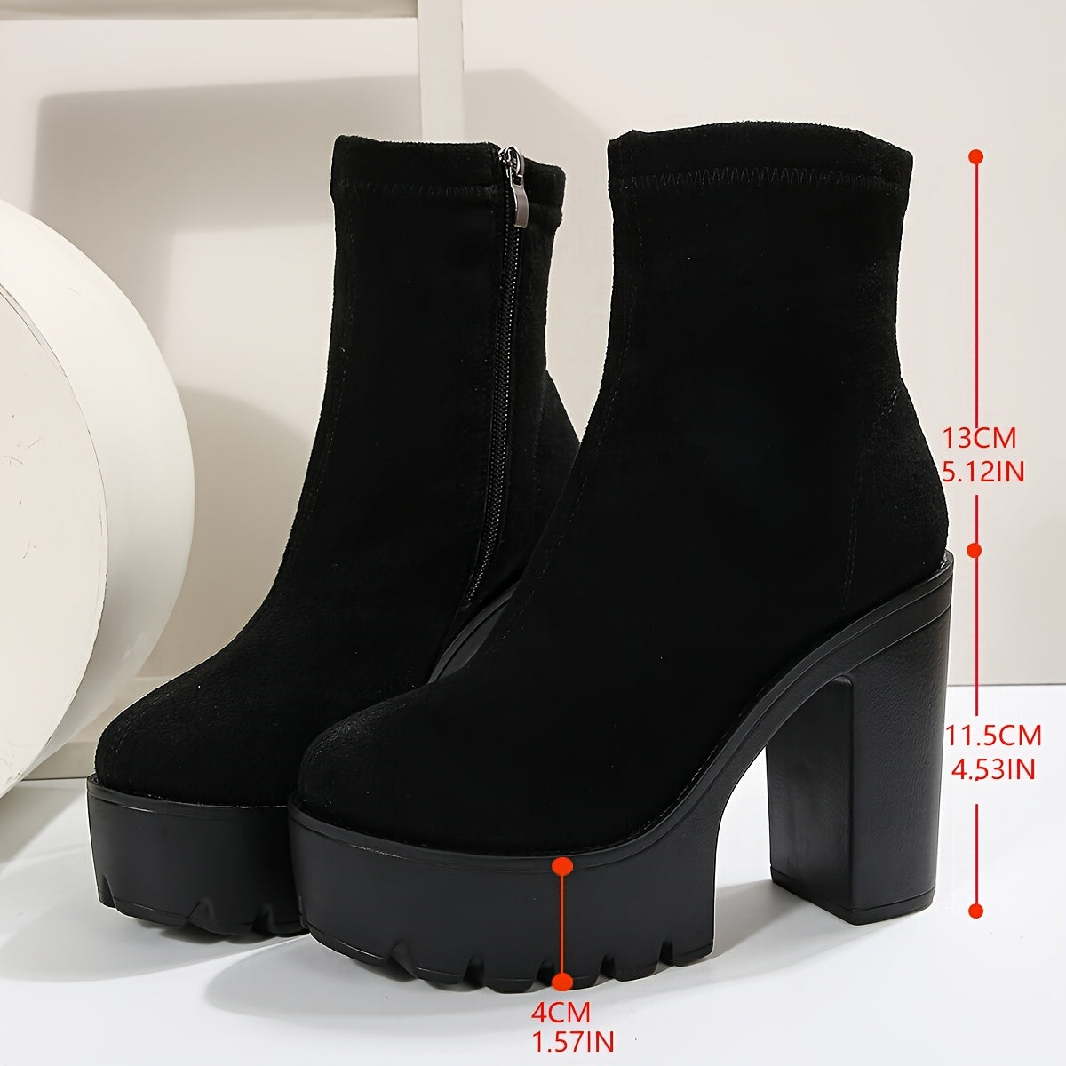 New Autumn Chunky-Heeled Ankle Boots, Lightweight And Versatile, with Ultra-High Platform Heels.