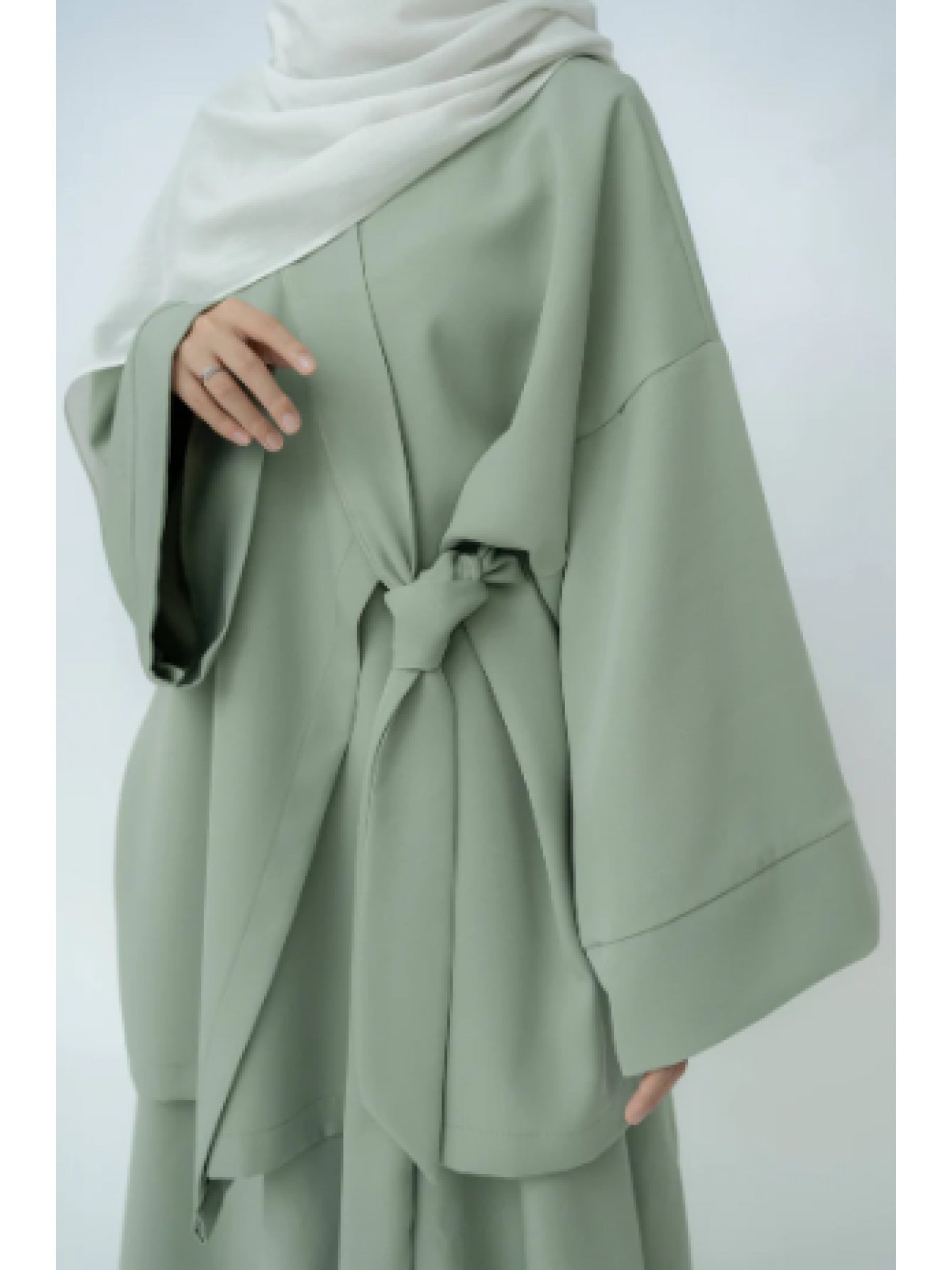 Women's Islamic Abaya Kurung Hanbok Outfit - Elegant Korean-Hijab Inspired Two-Piece with Tie Belt, Long Flowing Robe for Wedding, Everyday, Ramadan - Modest Muslim Formal & Casual Attire, Muslim Dress, Modest Event Wear, Str