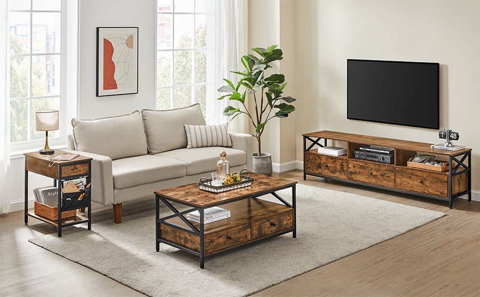 TV Stand, TV Cabinet for up to 80 Inch TV, TV Table with 3 Drawers and 3 Open Shelves, 40 x 178 x 50 cm, for Living Room