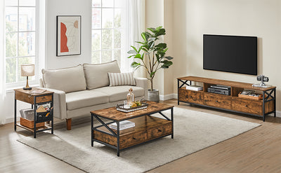 TV Stand, TV Cabinet for up to 80 Inch TV, TV Table with 3 Drawers and 3 Open Shelves, 40 x 178 x 50 cm, for Living Room
