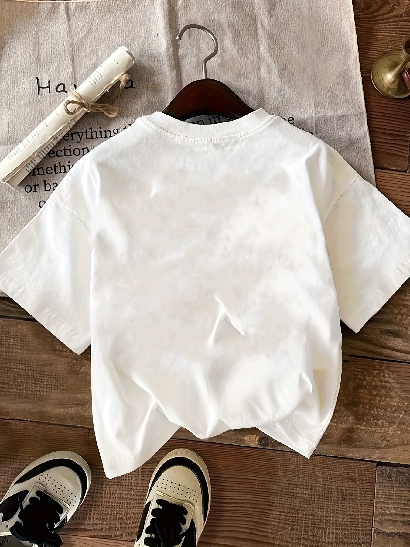 Women's White Casual Short Sleeve T-Shirt with Blue Forget-Me-Not Floral Print & Inspirational Quote - Round Neck Relaxed Fit, Breathable Medium-Stretch Fabric for Spring Summer Fall, Machine Washable, Ladies Tshirts, Spring