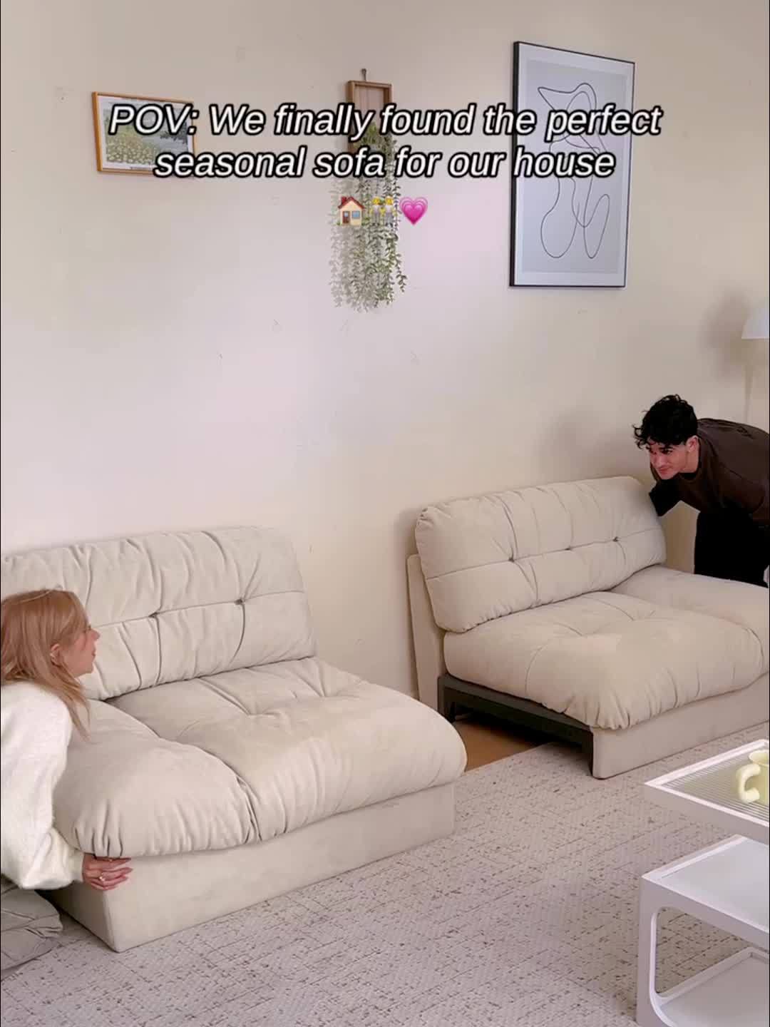 89" Comfy Cloud Sectional Couches, Loveseat Sofa Couch With 2 Pillows, Minimalist Sofa Couch, Modern Sofa Couch For Living Room, Apartment, Bedroom, Office