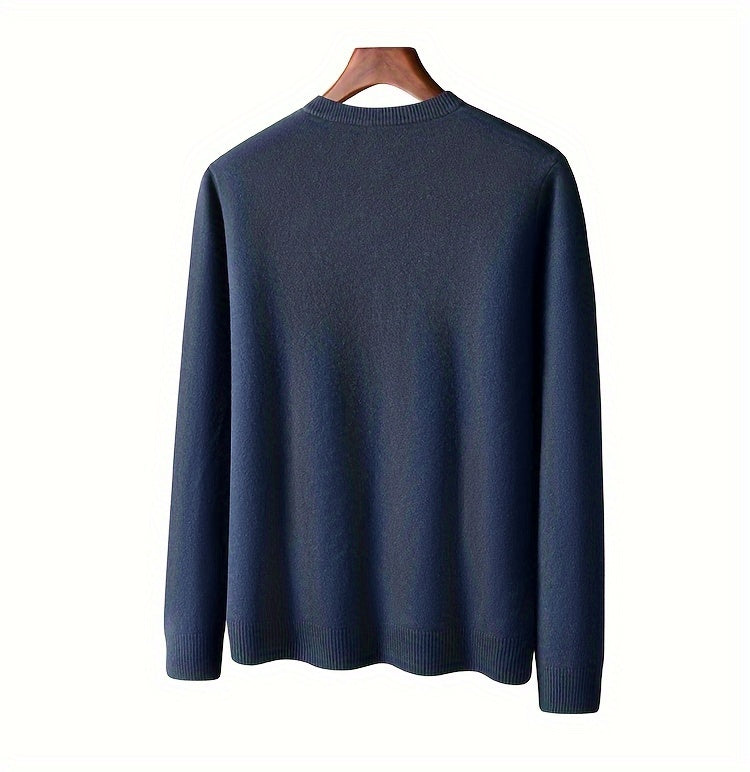 KAISER Men's Cozy Wool V-Neck Sweater - Casual Striped Long Sleeve Pullover for Fall/Winter, Soft & Warm, Korean And Japanese Targeted, Fashion